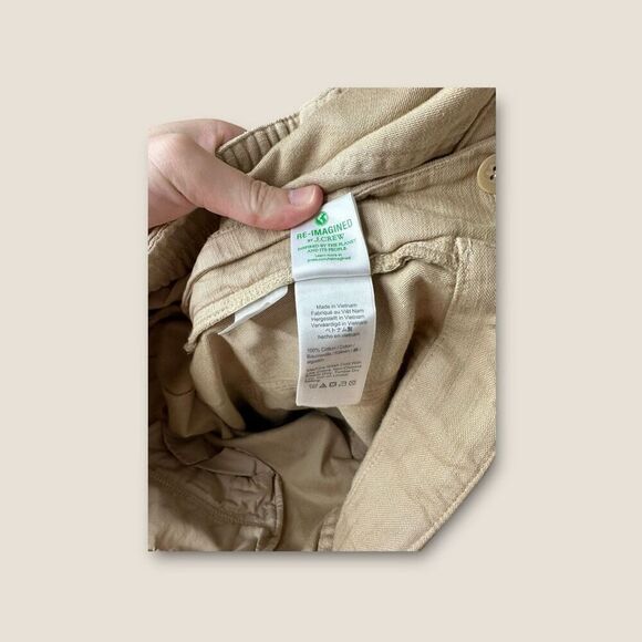 J. Crew Tie Waist Camp Pant Tan Pull On Ankle - Picture 6 of 6